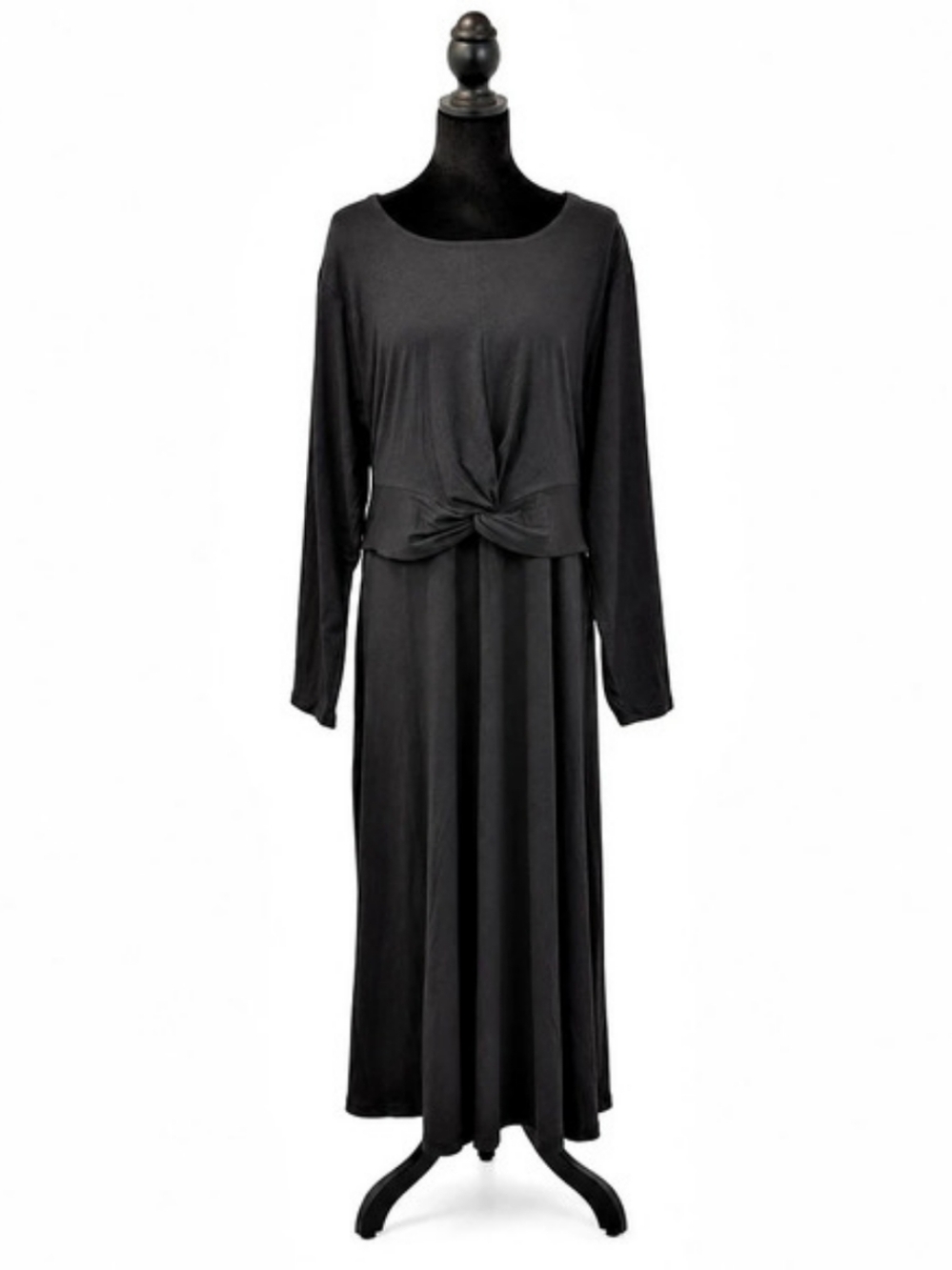 A New Day Black Maxi Dress With Twist Knot In Front Size 3XL NWT